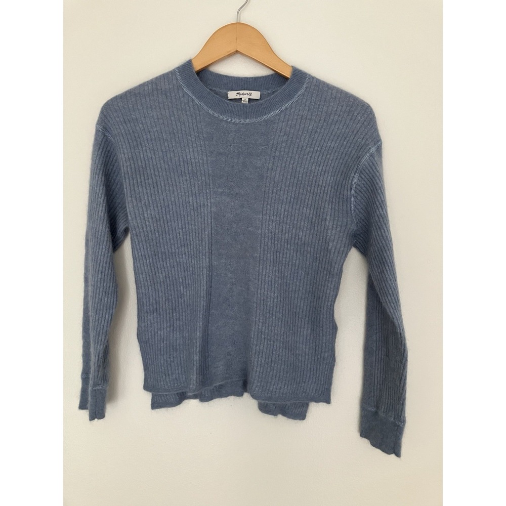 Madewell Alpaca Blend Crew Neck Sweater Size S In Soft Blue
